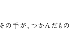 その手が、つかんだもの